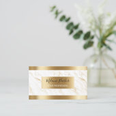 Eleganter moderner Gold-Strikes-Marmor Visitenkarte (Stehend Vorderseite)