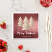 Eleganter moderner Gold- und Roter Weihnachtsbaum Serviette (Beispiel)