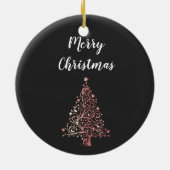 eleganter, moderner Goldbaum der Merner Weihnachts Keramikornament (Hinten)