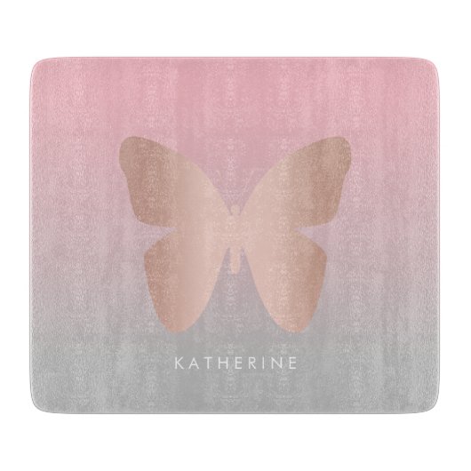 Eleganter, moderner Goldbutterling der Rose Schneidebrett (Vorderseite)