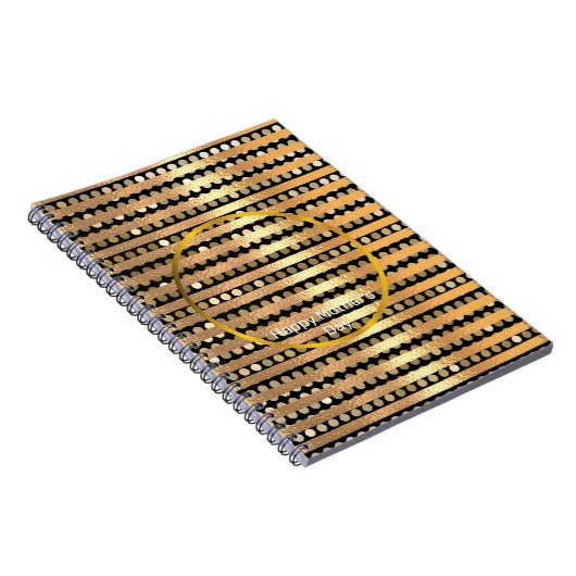 Eleganter moderner goldener schwarzer Streifen Mut Notizblock (Rechte Seite)