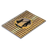 Eleganter moderner goldener schwarzer Streifen Mut Notizblock (Linke Seite)