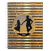 Eleganter moderner goldener schwarzer Streifen Mut Notizblock (Vorderseite)