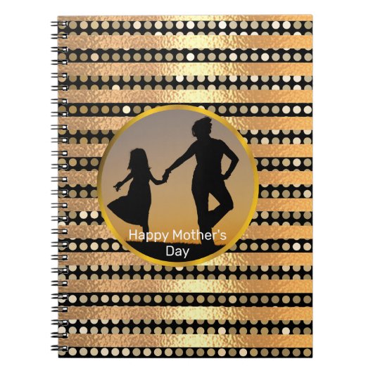 Eleganter moderner goldener schwarzer Streifen Mut Notizblock (Vorderseite)