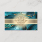 Eleganter moderner, goldener Streifen, Lotus Emera Visitenkarte (Vorderseite)