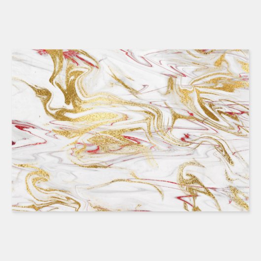 Eleganter moderner, goldfarbener Marmor Geschenkpapier Set (Vorderseite 2)