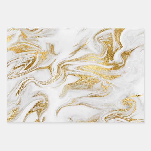 Eleganter moderner, goldfarbener Marmor Geschenkpapier Set (Vorderseite)