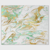 Eleganter moderner goldgrüner Marmor-Look Geschenkpapier (Flach)