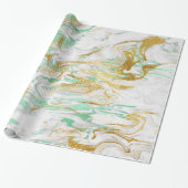 Eleganter moderner goldgrüner Marmor-Look Geschenkpapier (Ungerollt)