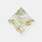 Eleganter moderner goldgrüner Marmor-Look Serviette (Ecke)