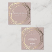 Eleganter moderner Goldhochzeitplaner Quadratische Visitenkarte (Vorne/Hinten)