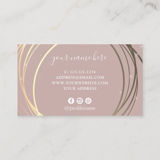 Eleganter moderner Goldhochzeitplaner Visitenkarte (Rückseite)