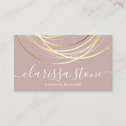Eleganter moderner Goldhochzeitplaner Visitenkarte (Vorderseite)