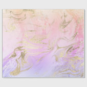 Eleganter, moderner Goldholografischer Marmor & Gl Geschenkpapier (Flach)