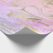 Eleganter, moderner Goldholografischer Marmor & Gl Geschenkpapier (Ecke)