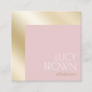 Eleganter moderner Goldkunst und rosa Ästhetiker Quadratische Visitenkarte