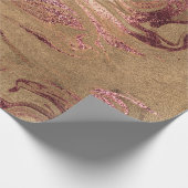 Eleganter, moderner Goldmarmor aus Kupferglas-Rose Geschenkpapier (Ecke)