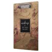 Eleganter, moderner Goldmarmor aus Kupferglas-Rose Klemmbrett (Links)