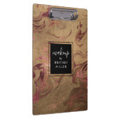 Eleganter, moderner Goldmarmor aus Kupferglas-Rose Klemmbrett (Rechts)