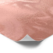 Eleganter, moderner Goldmarmor aus Kupferglas-Rose Poster (Ecke)