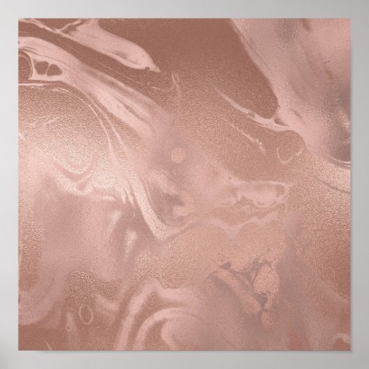 Eleganter, moderner Goldmarmor aus Kupferglas-Rose Poster (Vorne)