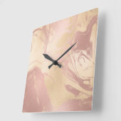 Eleganter, moderner Goldmarmor aus Kupferglas-Rose Quadratische Wanduhr (Winkel)