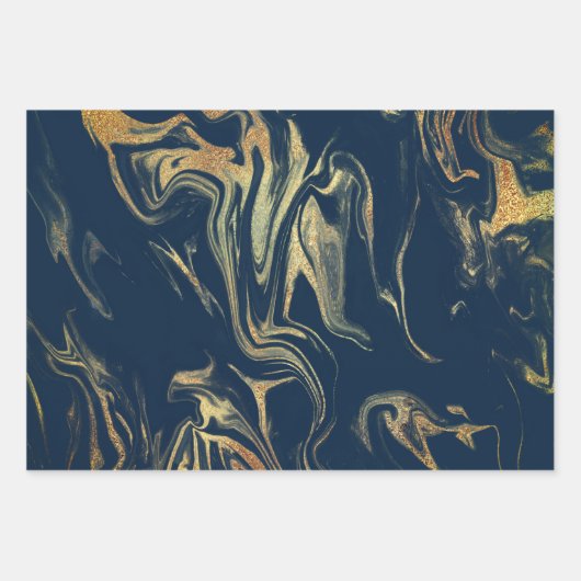 Eleganter moderner Goldmarmor Geschenkpapier Set (Vorderseite 2)