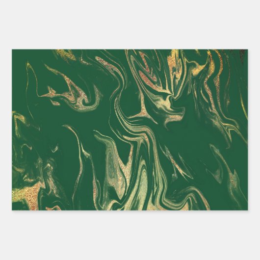 Eleganter moderner Goldmarmor Geschenkpapier Set (Vorderseite 3)