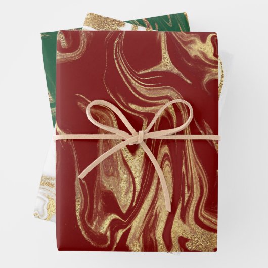 Eleganter moderner Goldmarmor Geschenkpapier Set (Beispiel)
