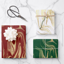 Eleganter moderner Goldmarmor  Geschenkpapier Set