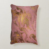 Eleganter, moderner Goldmarmor und Rose Dekokissen (Rückseite(Vertikal))