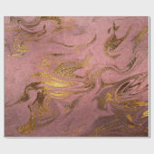 Eleganter, moderner Goldmarmor und Rose Geschenkpapier (Flach)