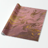 Eleganter, moderner Goldmarmor und Rose Geschenkpapier (Ungerollt)