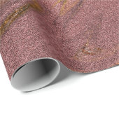 Eleganter, moderner Goldmarmor und Rose Geschenkpapier (Rolleneckpunkt)
