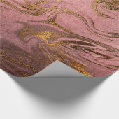 Eleganter, moderner Goldmarmor und Rose Geschenkpapier (Ecke)