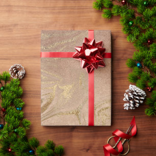 Eleganter moderner Goldmarmor- und Rose-Look Geschenkpapier