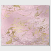 Eleganter, moderner Goldmarmor und Rose mit Glitze Geschenkpapier (Flach)