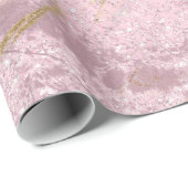 Eleganter, moderner Goldmarmor und Rose mit Glitze Geschenkpapier (Rolleneckpunkt)