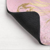 Eleganter, moderner Goldmarmor und Rose mit Glitze Mousepad (Ecke)