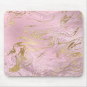 Eleganter, moderner Goldmarmor und Rose mit Glitze Mousepad (Vorne)