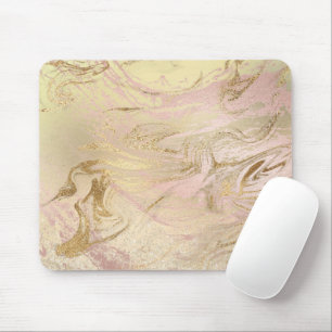 Eleganter, moderner Goldmarmor und Rose mit Glitze Mousepad