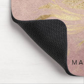 Eleganter, moderner Goldmarmor und Rose Mousepad (Ecke)