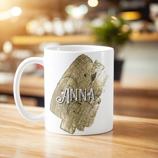 Eleganter moderner Goldname Kaffeetasse