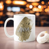 Eleganter moderner Goldname Kaffeetasse