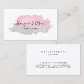 Eleganter moderner Goldplaner in Silber und Rose f Visitenkarte (Vorne/Hinten)