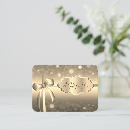 Eleganter moderner Goldrahmen, Bow Rabattkarte (Stehend Vorderseite)