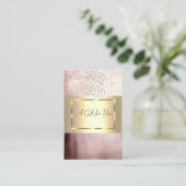 Eleganter moderner Goldrahmen, Confetti Rose Gold Rabattkarte (Stehend Vorderseite)
