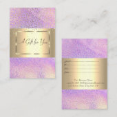 Eleganter moderner Goldrahmen, Konfetti Holographi Rabattkarte (Vorne/Hinten)