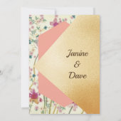 Eleganter moderner Goldrausch Einladung zur Hochze (Rückseite)