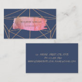 Eleganter moderner Goldrausch Pinselstriche geomet Visitenkarte (Vorne/Hinten)